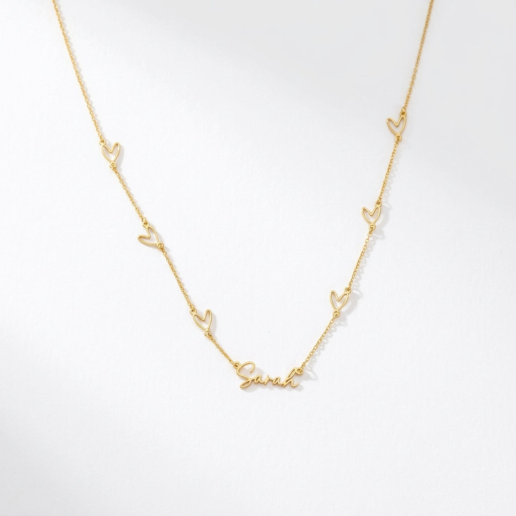 Collar Nombre Corazones