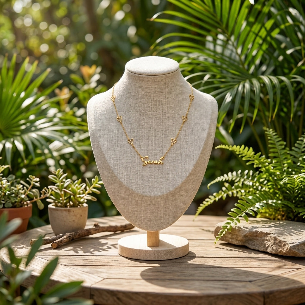 Collar Nombre Corazones